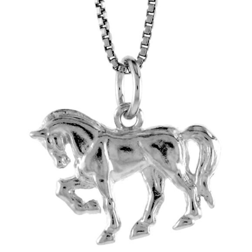 New Sterling Silver Arabian Horse Pendant, 1/2 inch Tall